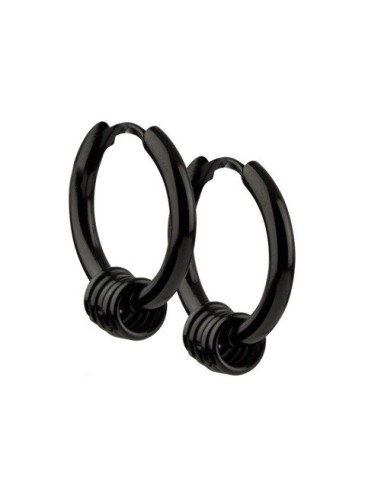 Créoles noires en acier