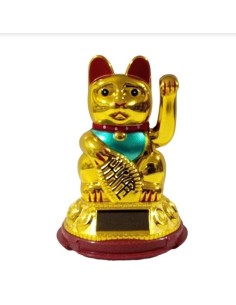 Figurine chat rieur doré Maneki Neko porte bonheur