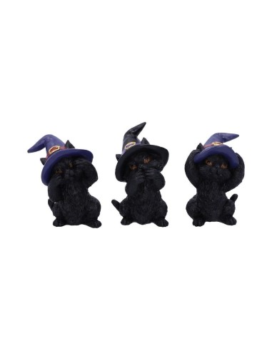Déco 3 chatons noirs  les 3 sages