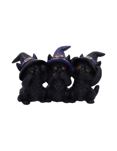 Déco 3 chats noirs  les 3 sages