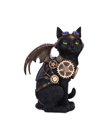 Déco Figurine Chat noir Vol félin 22.7 cm