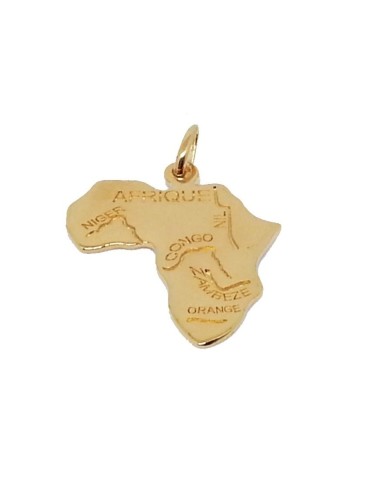 Pendentif Afrique en plaqué or modèle Brendo
