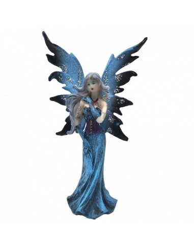 Statuette figurine fée bleue en 19 cm