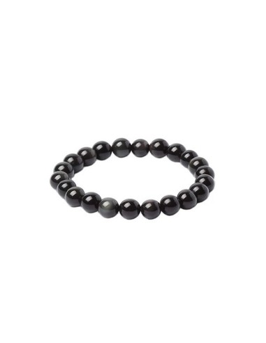 Bracelet Obsidienne œil céleste bijou en  10 mm