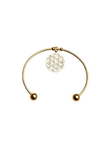 Bracelet jonc fleur de vie bijou en acier