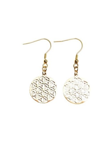 Boucles d'oreilles fleur de vie bijou en acier