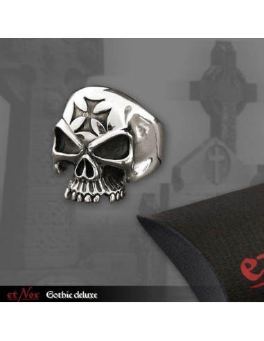 Bague skull pentagramme argent modèle Bem