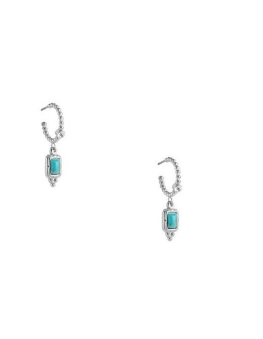 Boucles d'oreilles créoles style turquoise bijou en acier