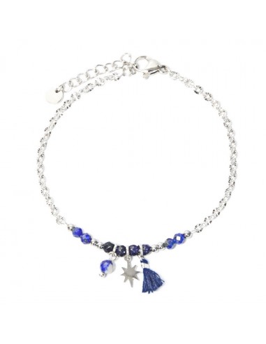 Bracelet bleu bijou en acier