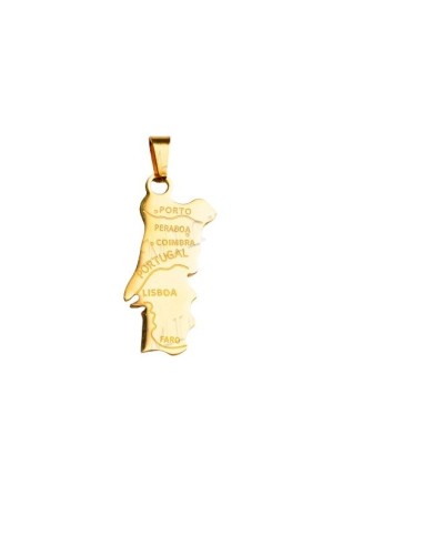 Pendentif Portugal bijou en acier doré