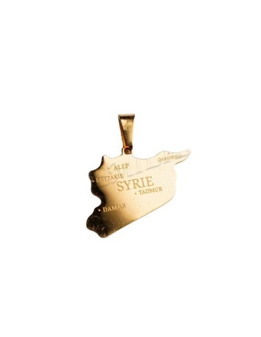 Pendentif Syrie carte bijou  en acier