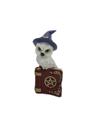 Figurine chouette Hibou sur un livre pentacle