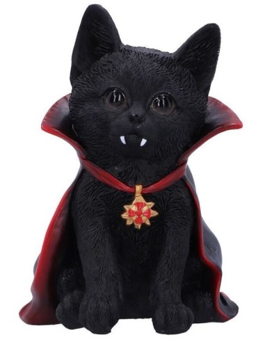 Déco Figurine Chat noir Dracula 15 cm