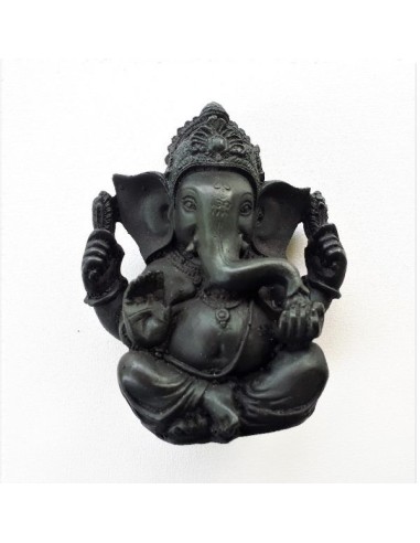 Ganesh Déco en résine noire et en 9 cm