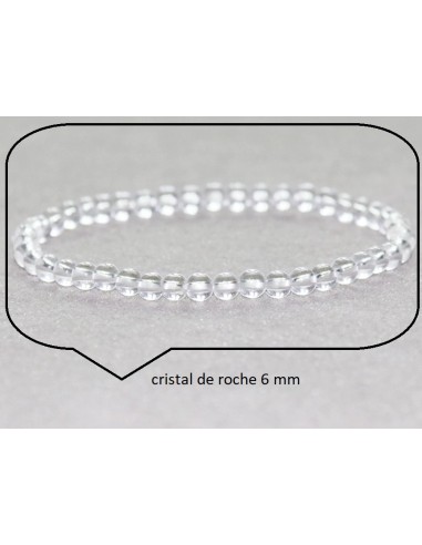 Bracelet cristal de roche 6 mm pour petit poignet modèle Alphonsos