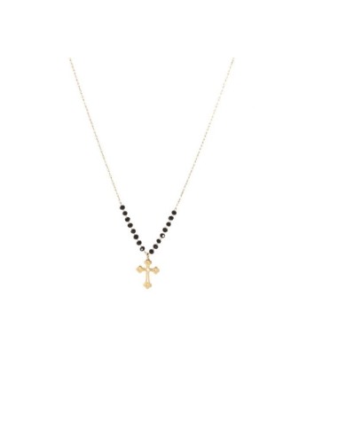 Collier croix bijou en acier doré