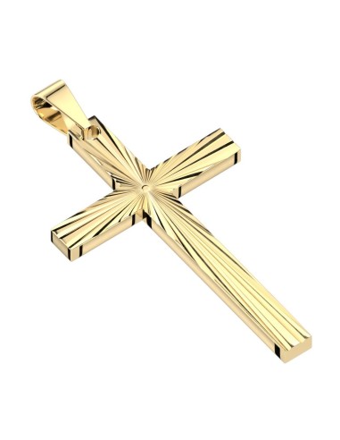 Pendentif croix bijou en acier doré