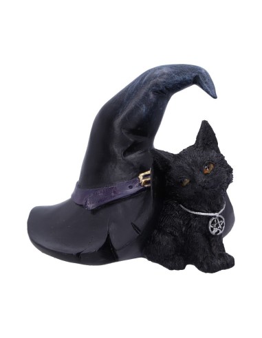 Déco Prue chat noir et chapeau de sorcière en 10.5 cm