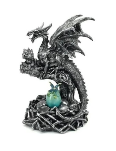 Figurine dragon couvant ses bébé