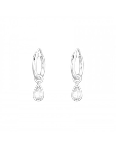 Boucles d'oreilles créoles cristal bijou en argent