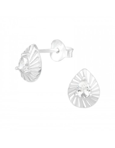 Boucles d'oreilles en cristal blanc et argent