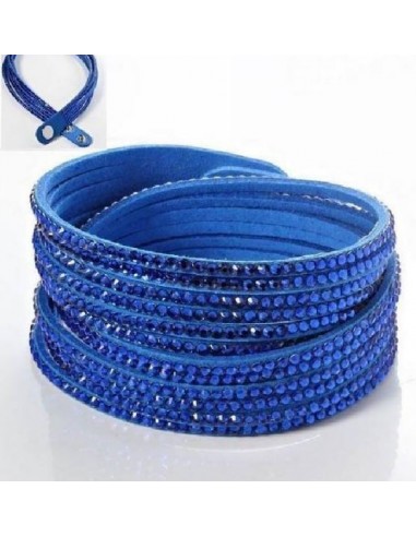 Bracelet wrap bleu cyan