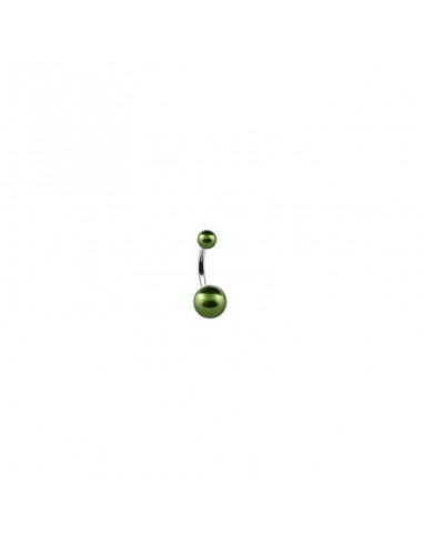 Piercing nombril boule nacrée vert