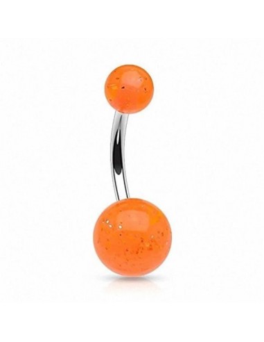 Piercing nombril pailleté orange
