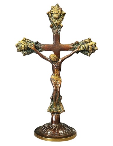 Crucifix de table en laiton
