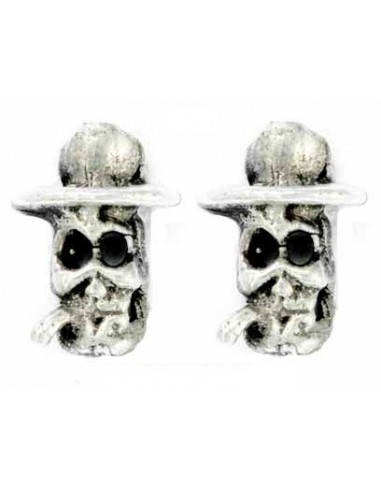 Boucles d'oreilles skull et chapeau modèle Adnan