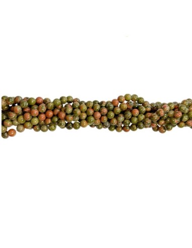 Perles en unakite en 6 mm