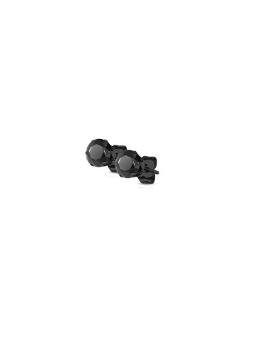 Boucles d'oreilles noires bijou en acier et zircone en 4.5 mm