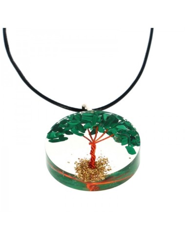 Orgonite Pendentif  bijou arbre de vie et Malachite