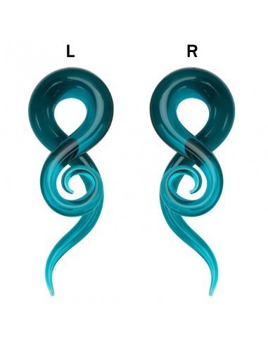 Piercing spirale verre bleu modèle Bendd