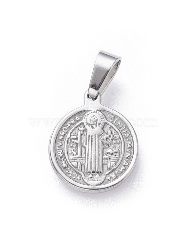 Pendentif Saint Benoît de Norcia bijou en acier
