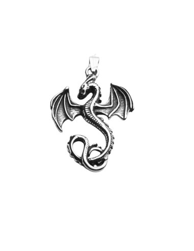 Pendentif dragon bijou en acier