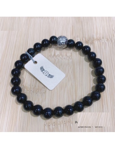 Bracelet Obsidienne noire en 8 mm