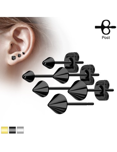 Boucles d'oreilles pointes bijou en acier 316