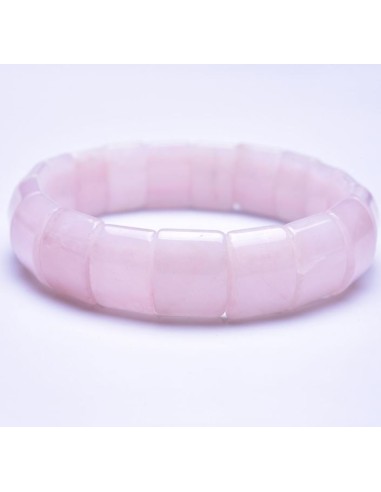Bracelet quartz rose pierres carrés