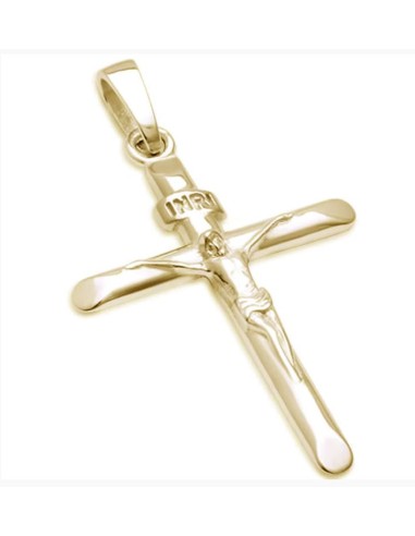 Pendentif croix et Christ bijou en plaqué or