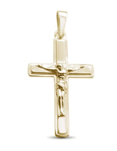 Pendentif croix et Christ bijou en plaqué or