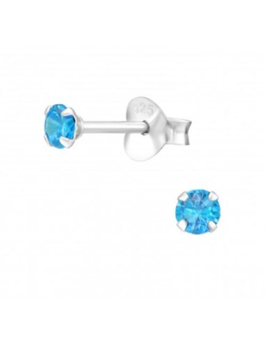 Boucles d'oreilles zircone bleu bijou en argent