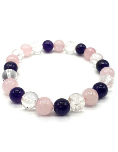 Bracelet quartz rose pierres minérales en 8 mm