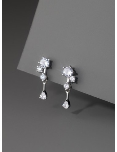 Boucles d'oreilles zircone blanc bijou en argent