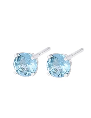 Boucles d'oreilles zircone bleu bijou en argent