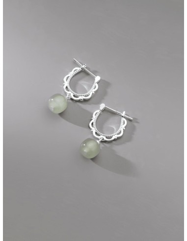 Boucles d'oreilles et pierre jade bijou en argent
