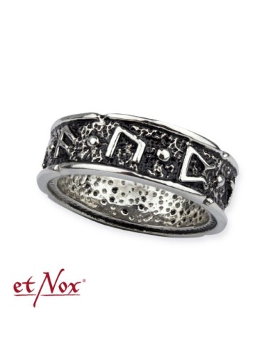 bague runes en acier inoxydable