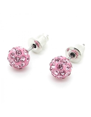 Boucles d'oreilles rose strass style mariage