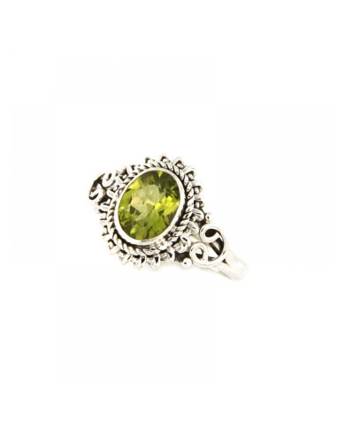 Bague ethnique péridot bijou en argent