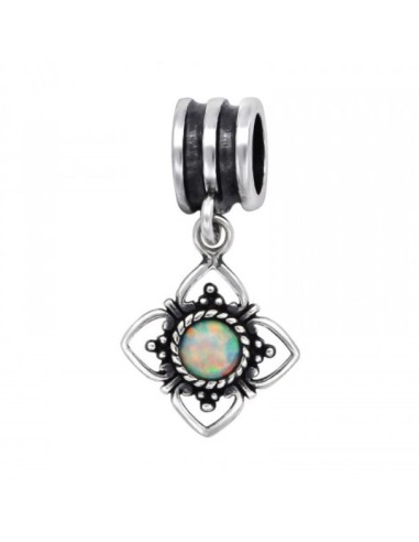 Charm perle style opale en argent